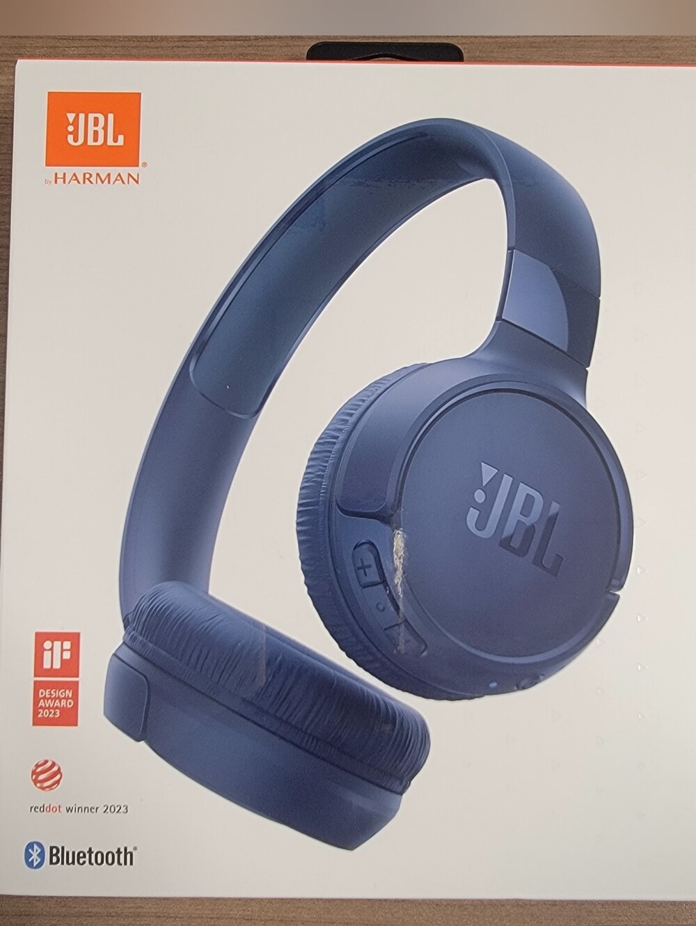 JBL Navy Blue On-Ear Bluetooth Headphones, Tune 520 BT